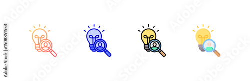 Research Icon set multiple style collection