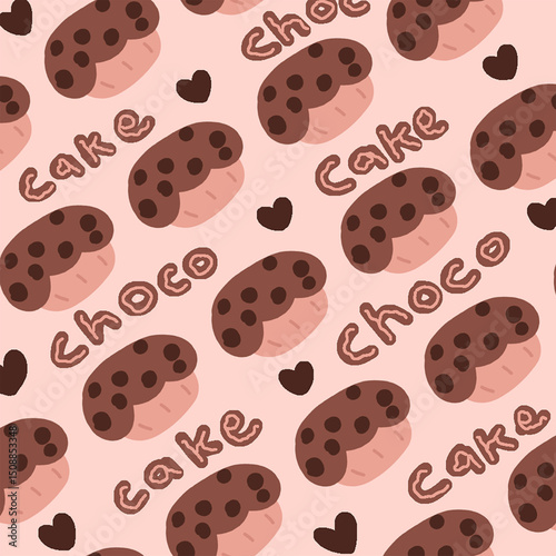 Perfect Chocolate Cake Vector Illustration in Soft Pastel Colors for a Cozy Aesthetic