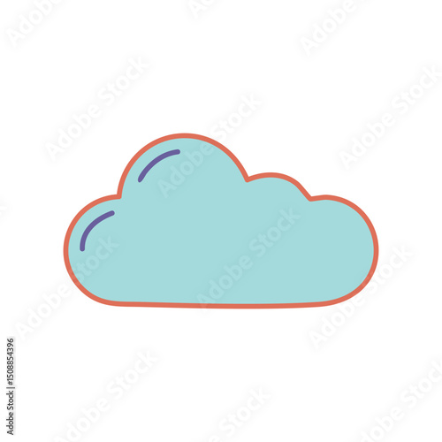 Minimalist cloud symbol in flat style, ideal for cloud technology, online storage, and weather-related UI elements