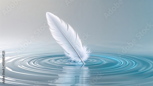 A feather is floating on the surface of a body of water