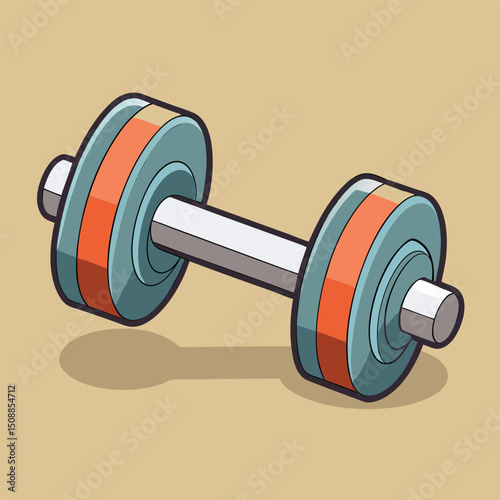 gym graphic object dumbbell isolated on white background