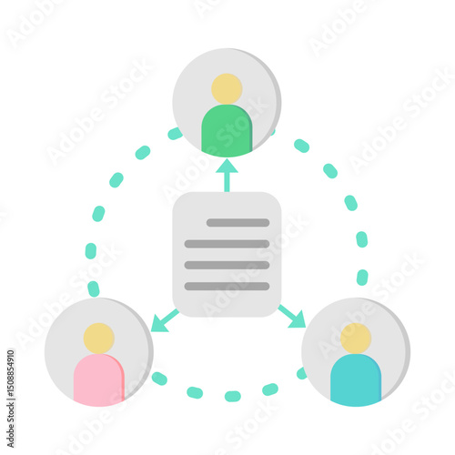 Data sharing icon on white background.