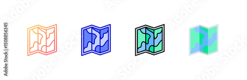 Map icon set multiple style collection