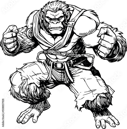 fantastic monkey vector for tattoos
