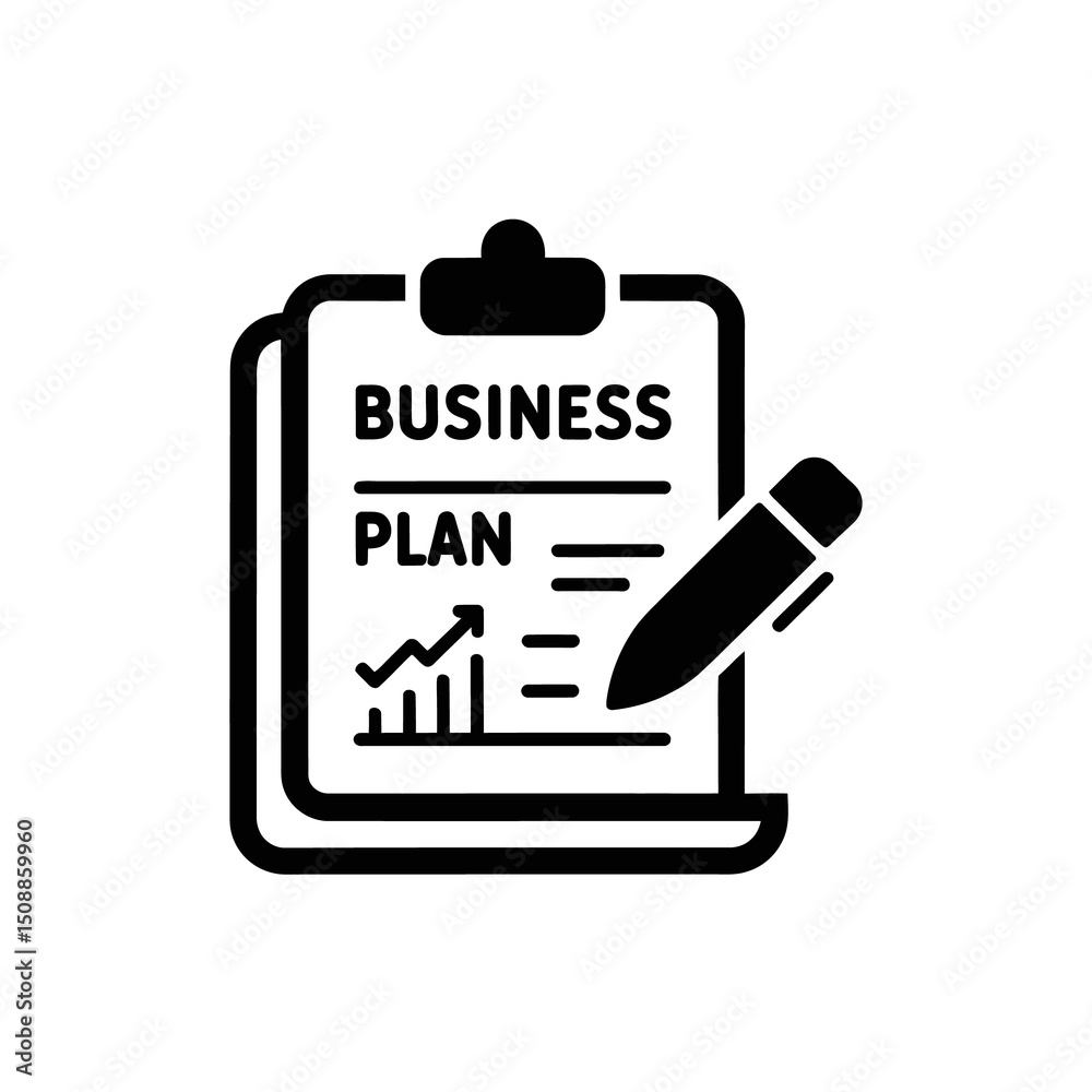 Fototapeta premium Business plan icon, Business strategy sign, analysis, statistics icon