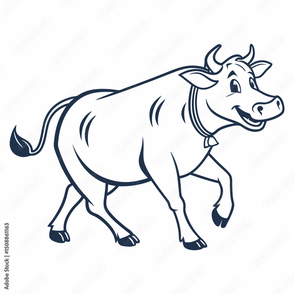 Fototapeta premium black and white cow