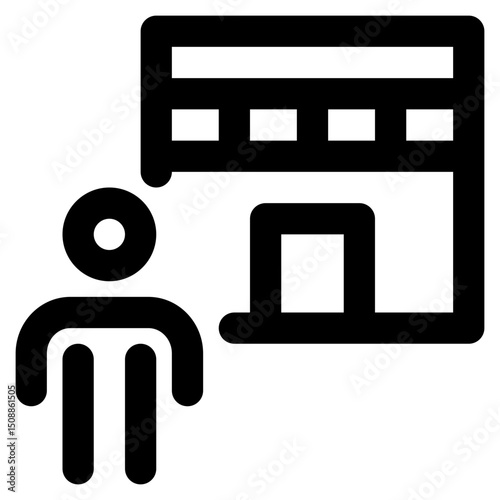 Hajj icon with line and simple style