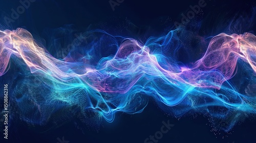 Abstract depiction of stress-related brain wave frequencies and patterns