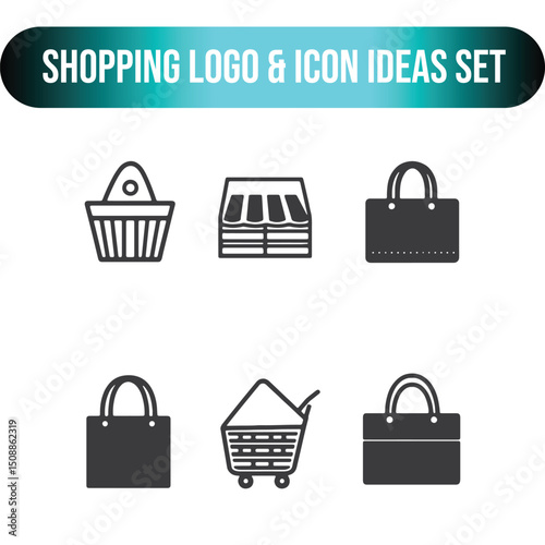 vector icons, ecommerce icons, black and white vector, shopping cart, barcode, credit card, tag, delivery box, on white background