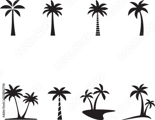 set of palm trees