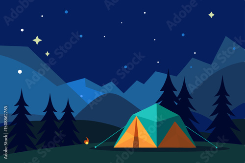 camping in the mountains