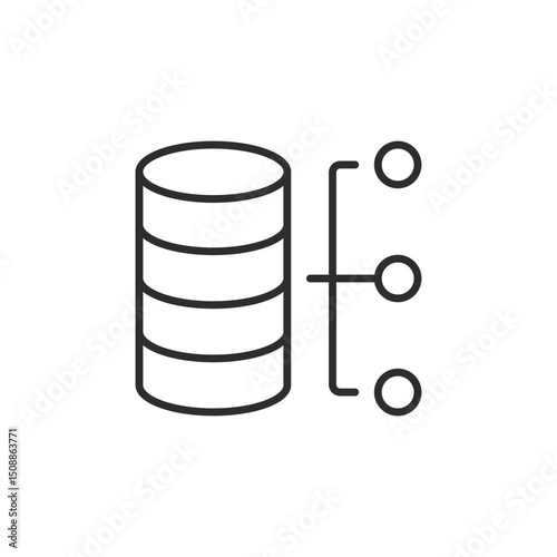 The design shows a cylindrical database icon with interconnected components, symbolizing superior data management and accessibility for seamless user access to information and resources