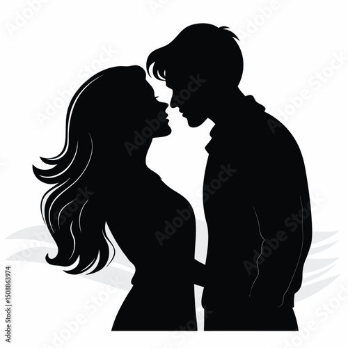 silhouette of a young couple