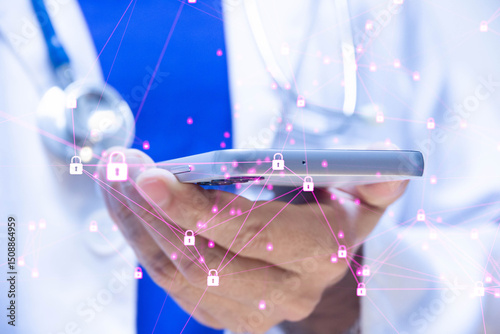 mano, medico, dottore, telefono, applicazione, salute, sanità, sicurezza informatica, sicurezza, protezione dati, photo
