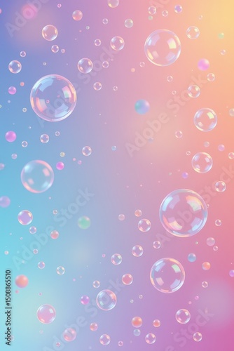 Floating abstract pastel bubbles in a dreamy environment visual art colorful background playful atmosphere
