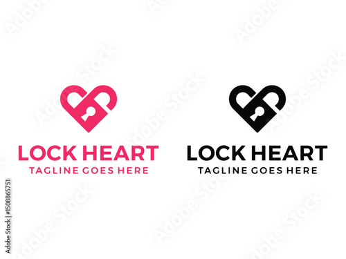 heart lock symbol icon design vector isolated on transparent background