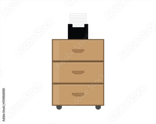 wooden cabinet isolated on white