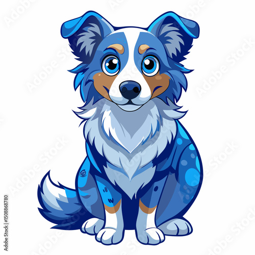 Adorable Border Collie Puppy Vector – Herding Dog Illustration