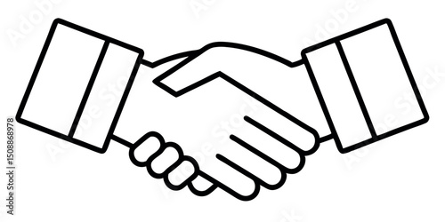 Professional handshake icon, clean cutout, transparent background