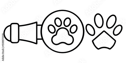 Announcing pet adoption event paw print megaphone design
