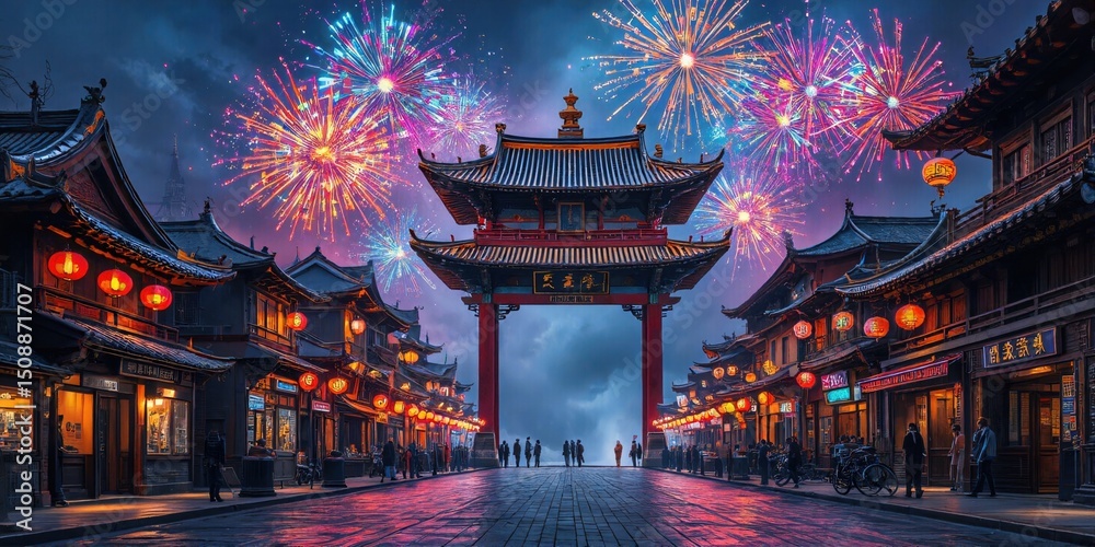 Fototapeta premium chinese temple in night