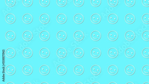 Emoticons with changing facial expressions on bright neon colored backgrounds. Five looping backgrounds with emojis .