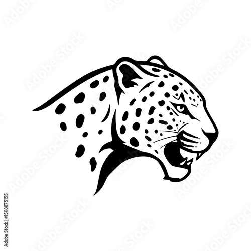 Leopard Head silhouettes Illustration