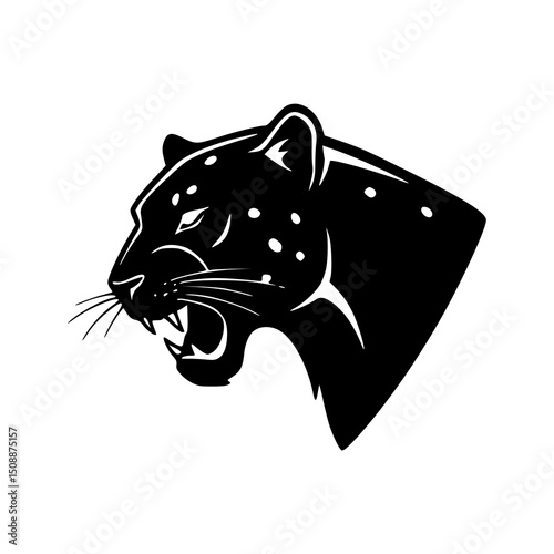 Leopard Head silhouettes Illustration
