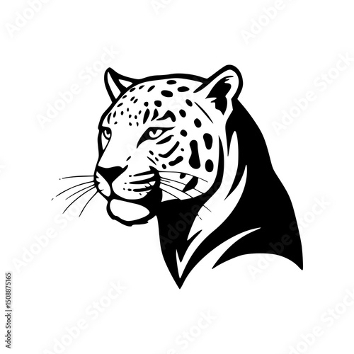 Leopard Head silhouettes Illustration