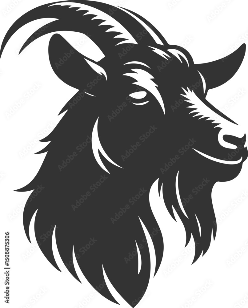 Fototapeta premium Farm animal vector silhouette of a goat