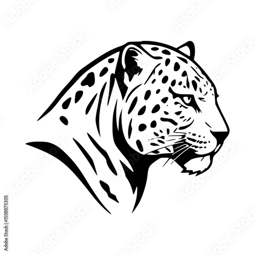 Leopard Head silhouettes Illustration