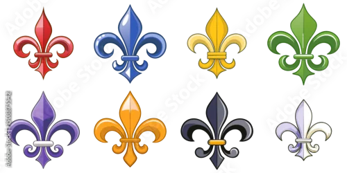 Tapety Multiple vector illustration fleur de lis, outlines