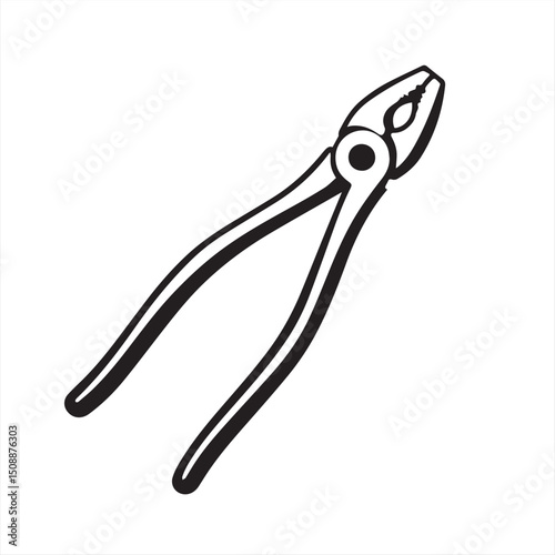 pliers isolated on white background vector