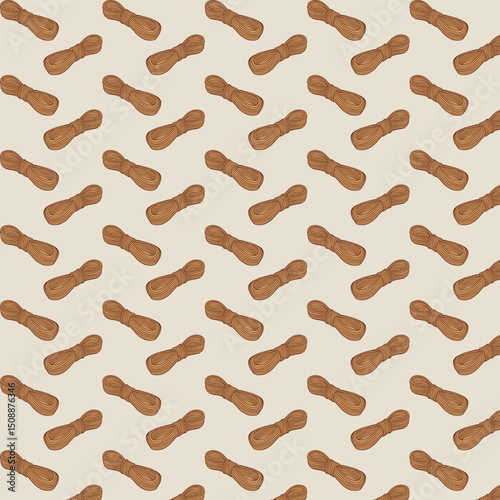 Rope Seamless Pattern. Outdoor Equipment. Background
