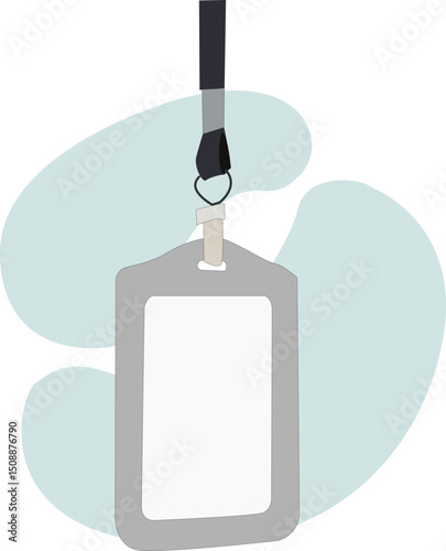 lanyard and badge. ID card plactic badge