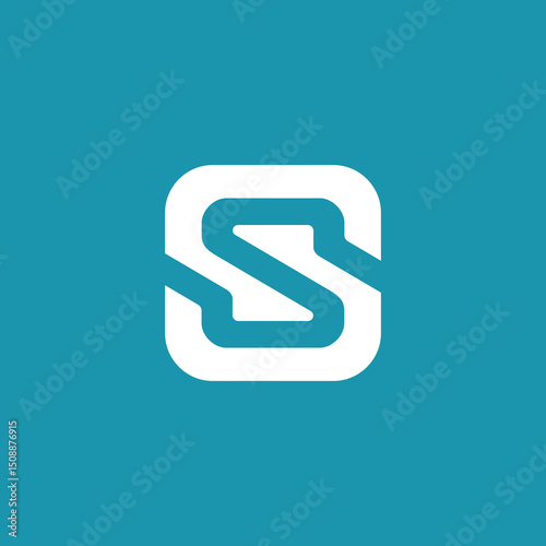 Round Square Letter S Logo design vector template