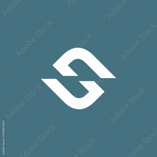 Truncated Letter S Logo design vector template