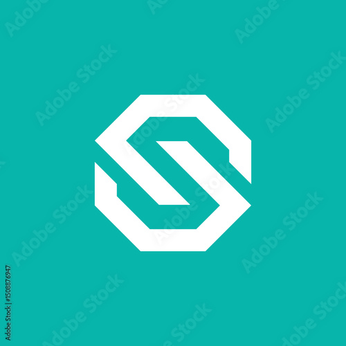 Octagon Letter S Logo design vector template