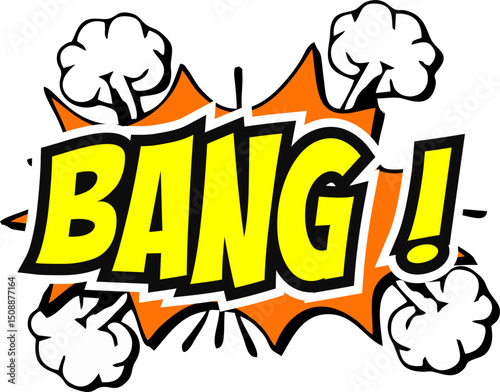 Cartoon comic sign burst clouds. Speech bubble, Bang sign expression and pop art text frames. Comics mem expressions speech, superhero book Bang label. Isolated vector symbols set
