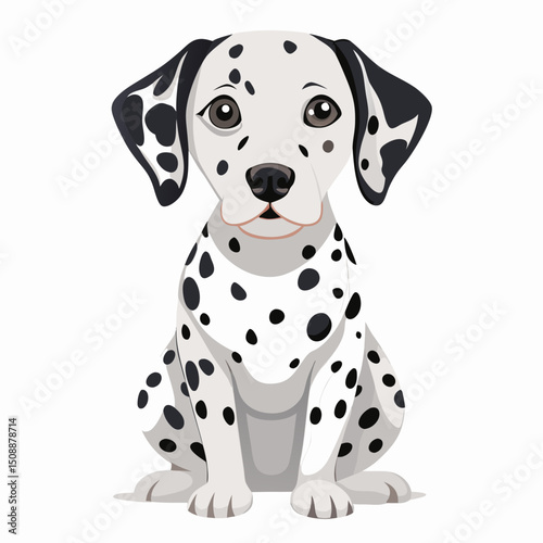 Dalmatian Puppy Vector Design – Stylish Cartoon Dog