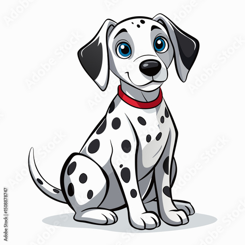 Playful Dalmatian Dog Vector – Adorable Puppy Portrait