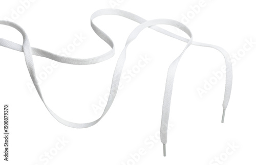 two long curved black shoe laces, cut out
