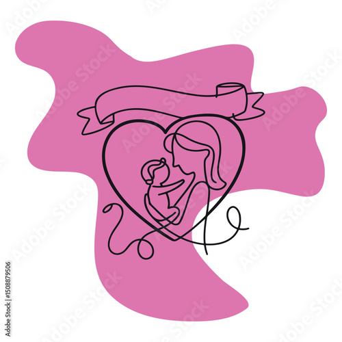 Mother and Baby in a Heart