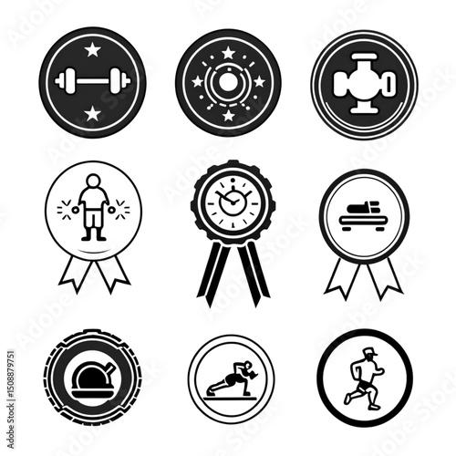 キャップと表彰アイコンセット｜Caps and Award Icon Set