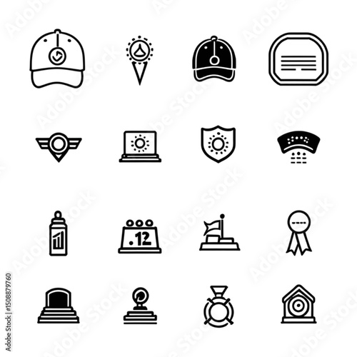ラウレルとトロフィーアイコン｜Laurel and Trophy Award Icons