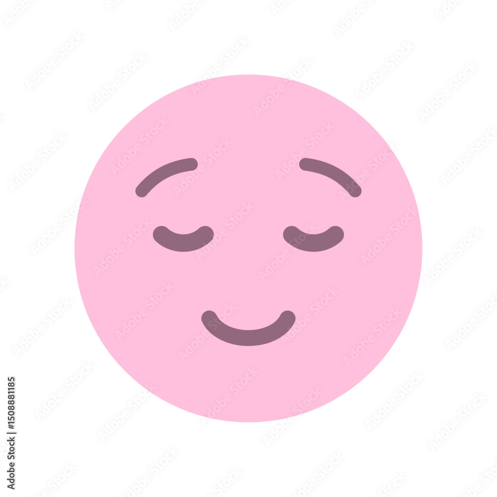 目を閉じで微笑むシンプルでかわいい絵文字 - 満足や感謝・リラックスやマインドフルネスのアイコン素材 目を閉じで微笑むシンプルでかわいい絵文字 - 満足や感謝・リラックスやマインドフルネスのアイコン素材