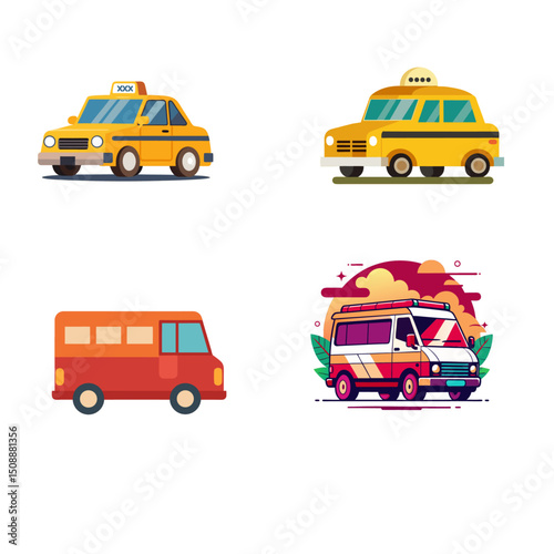 set of transport icons