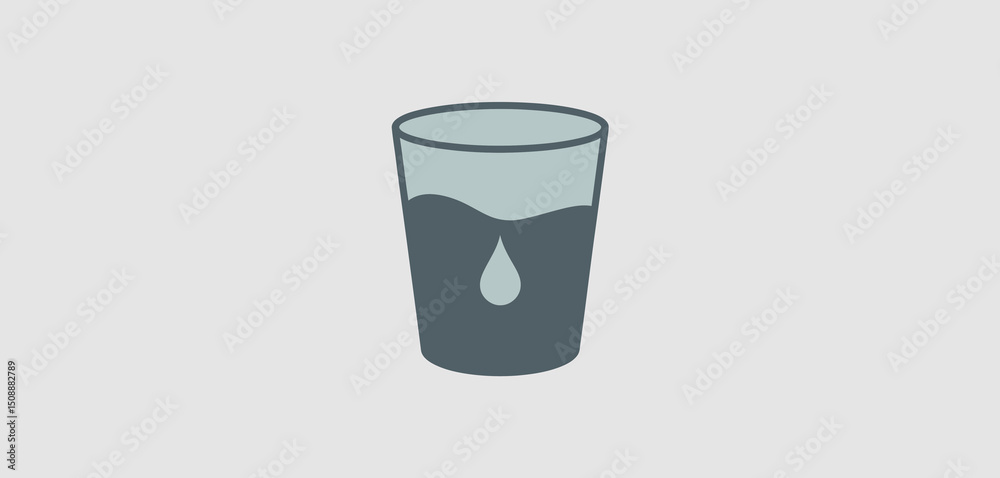 Simple Glass of Water Icon Design Illustration Simple Glass of Water Icon Design Illustration