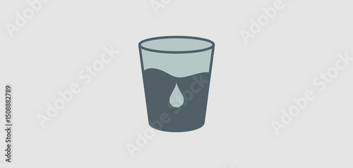 Simple Glass of Water Icon Design Illustration