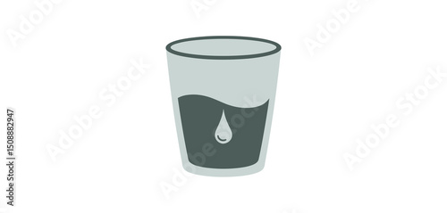 Simple Illustration of a Glass of Water with a Droplet